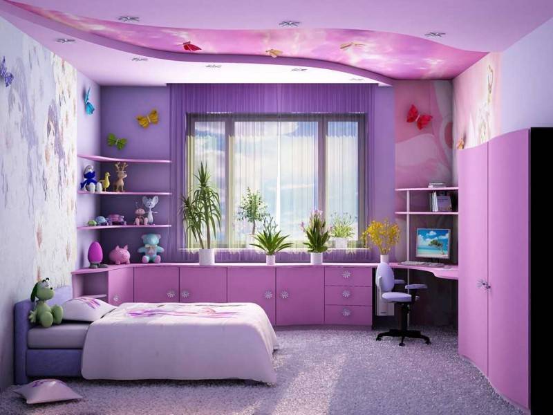 Розовый цвет в интерьере детской комнаты, 30 фото