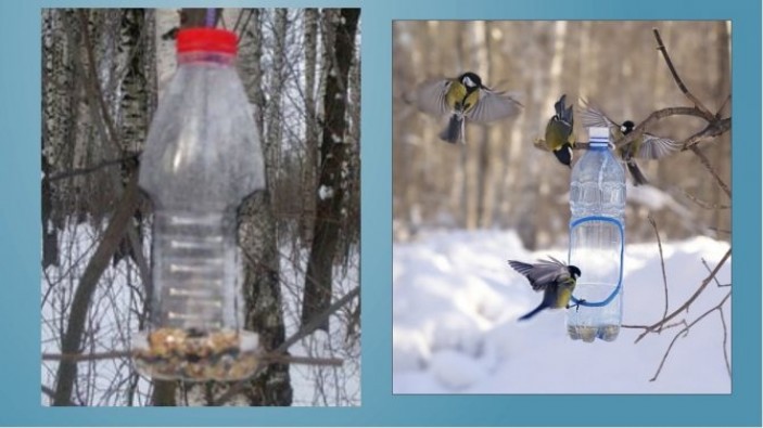 Как сделать кормушку для птиц из 1,литровой пластиковой бутылки поэтапно?