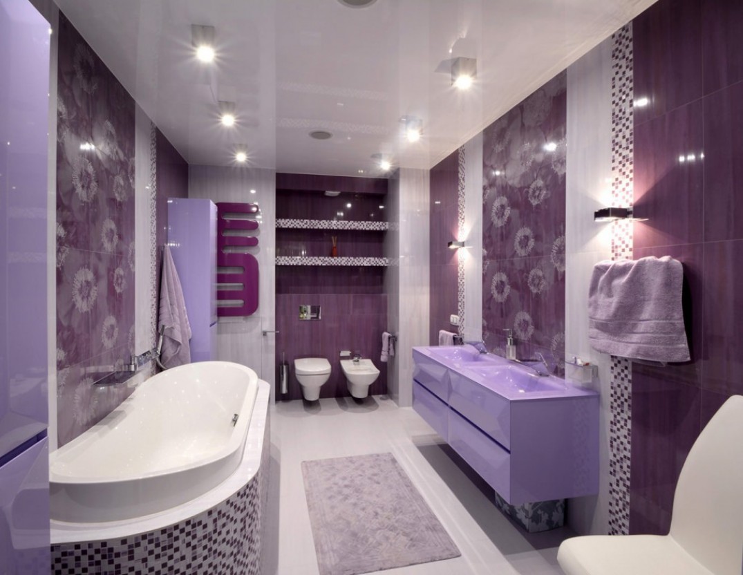 Примеры создания дизайна в фиолетовых тонах в разных комнатах
