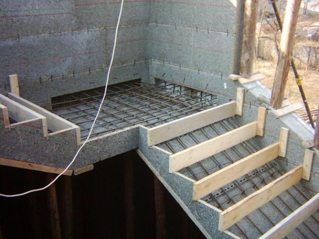 Основные элементы бетонной лестницы и армирование