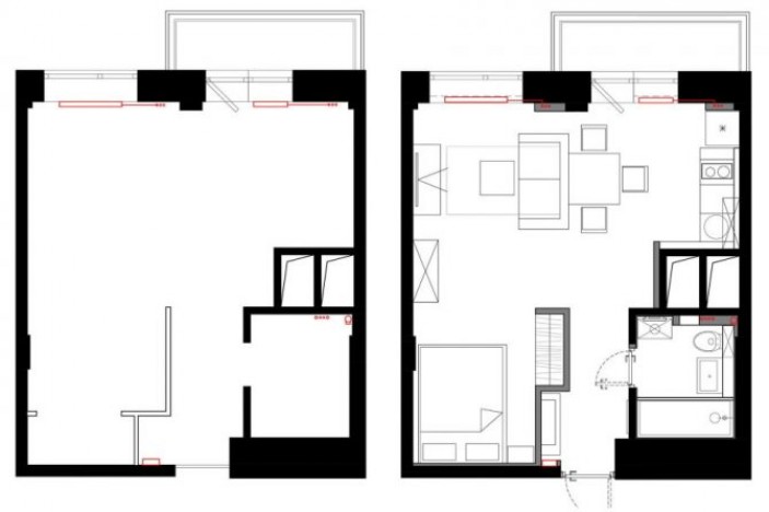 Планировка и расширение пространства в однокомнатной квартире кв м