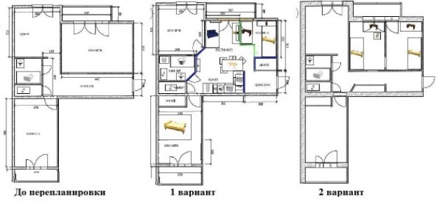 Переделки 2-комнатных квартир
