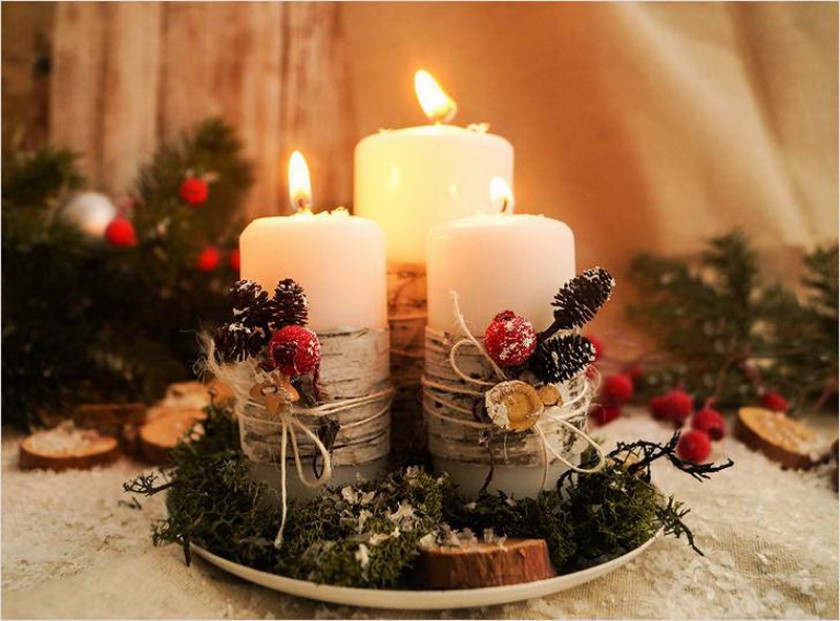 Свечи для новогоднего стола
