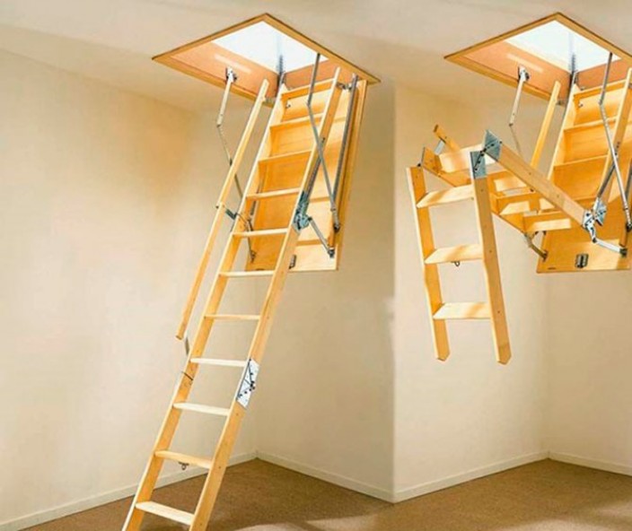 Лестницы на чердак – какие бывают конструкции