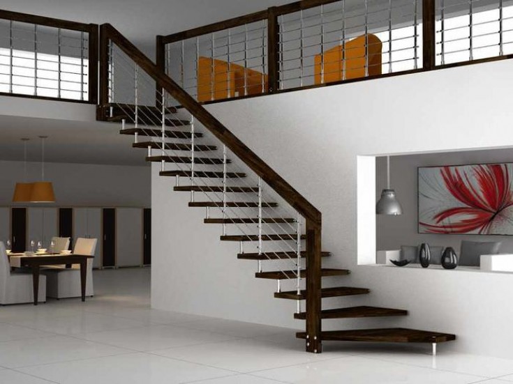 Как оформить лестницу в гостиной?