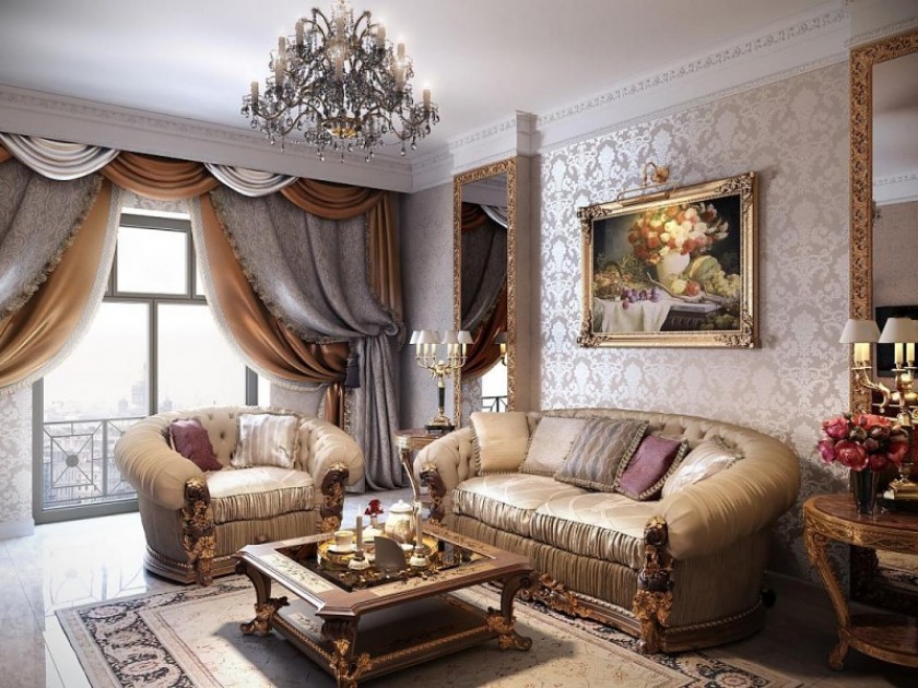 Виды картин для украшения интерьера гостиной в классическом стиле