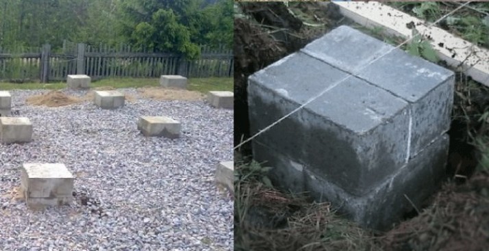 Фундамент столбчатый из бетонных блоков