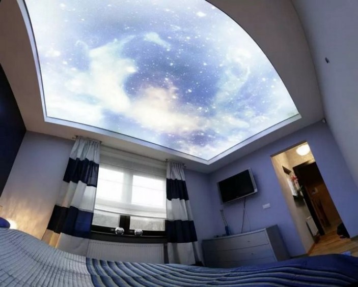 Виды точечной подсветки потолка в спальне