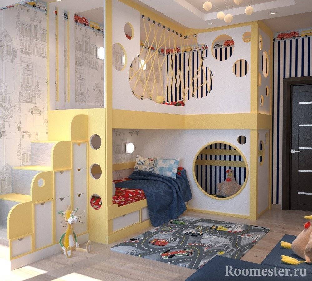 Варианты детских комнат для двоих детей - фото