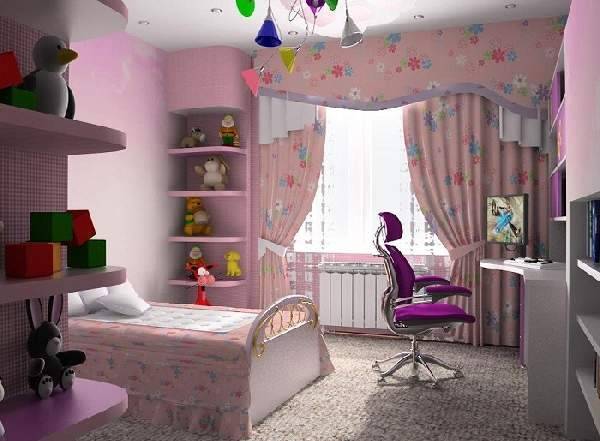 Шторы в детскую комнату для девочки – фото идеи дизайна