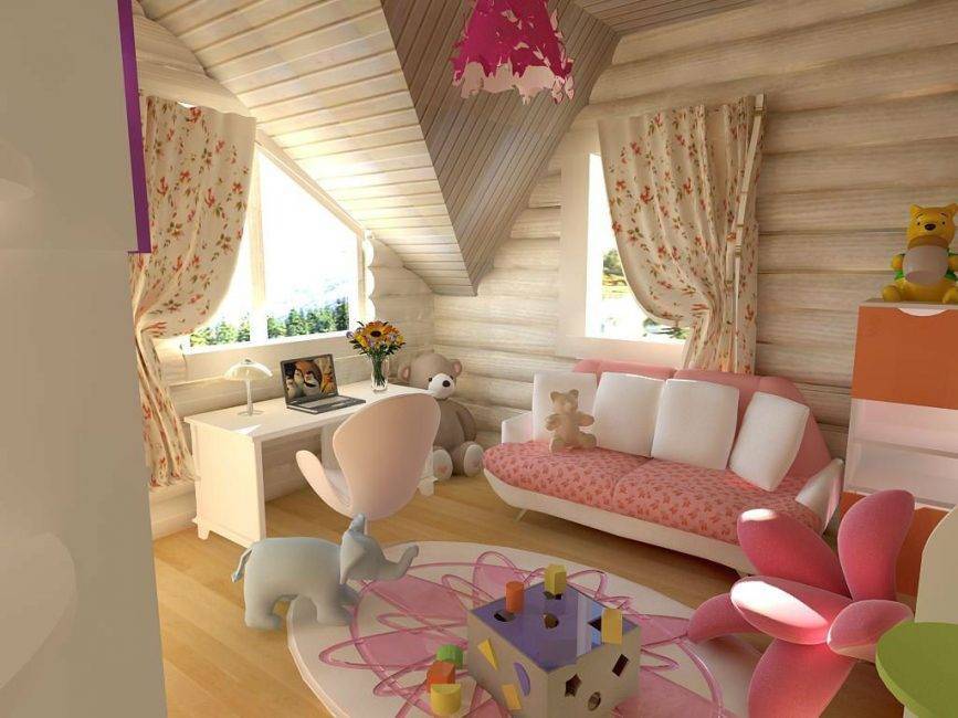 Детская комната мансарда дизайн