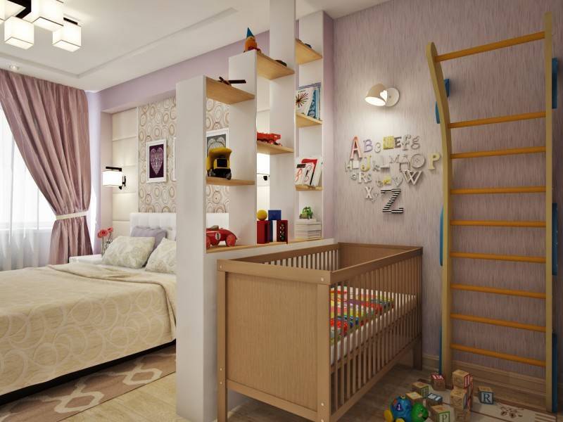 Разделение детской комнаты на функциональные зоны