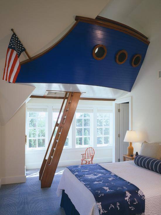 Уникальная детская комната для 6-летнего мальчика в стиле пиратского корабля